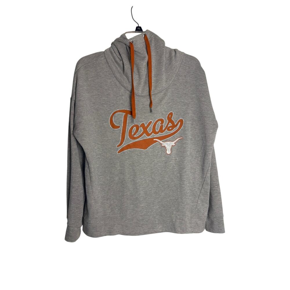 Texas Longhorns Womens Size XL Gray Cowl Neck Pullover Hoodie Longhorn Apparel